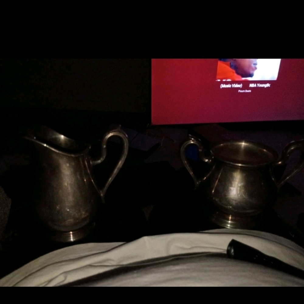 Vintage Silver Pitcher and Sugar Bowl Set